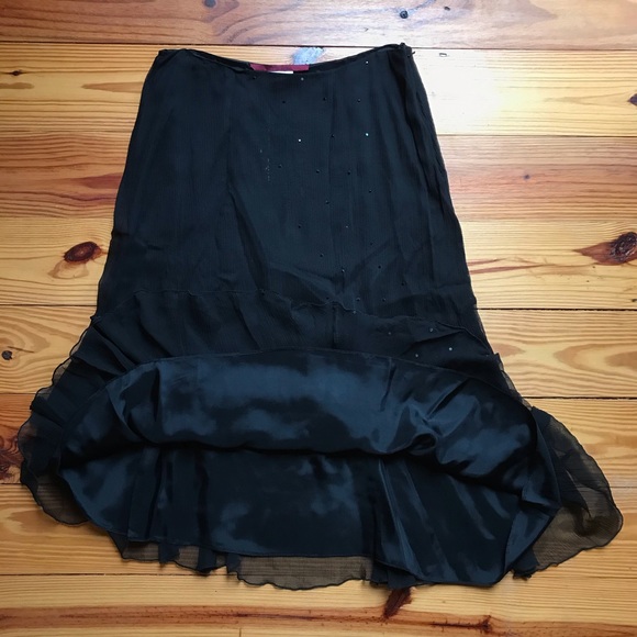 Emma Black Silk Rhinestone Skirt, GUC, 8 - Picture 7 of 9
